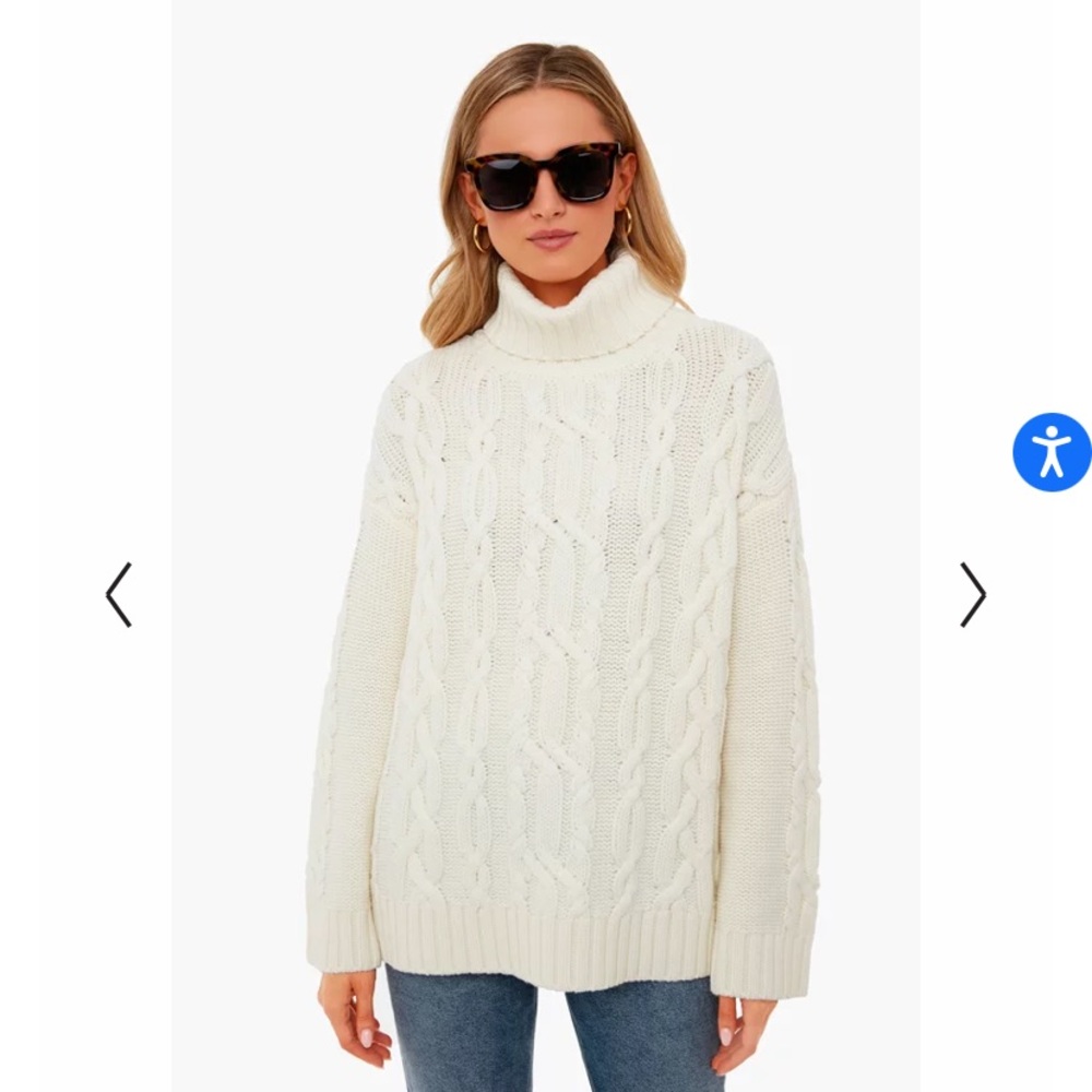 Ivory Fitzgerald Cableknit Sweater at Tuckernuck, size small